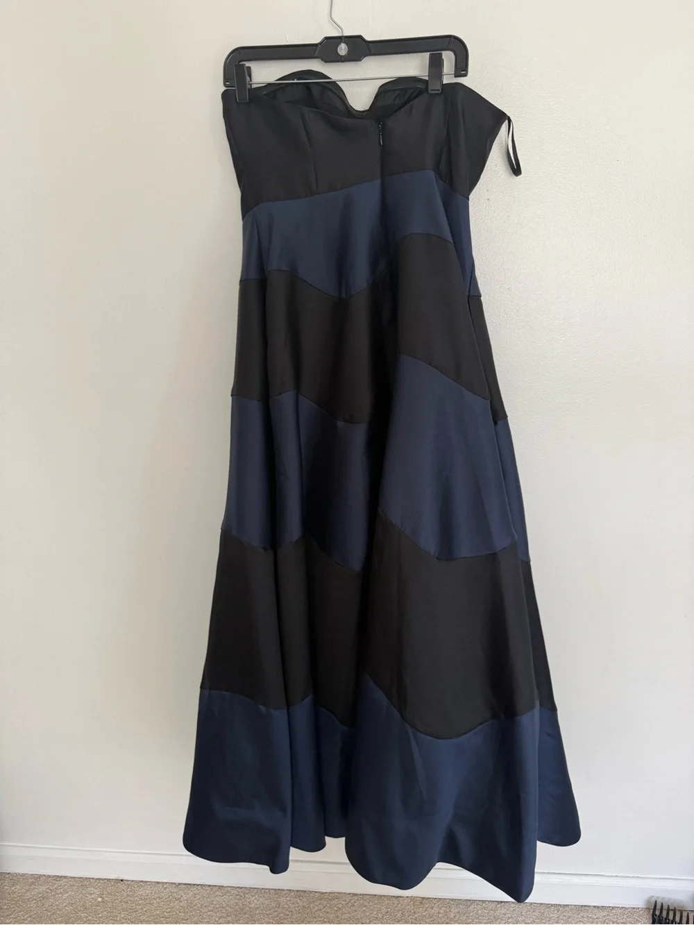 NWT Anthropologie Hutch Dress Rena Maxi Gown Strapless in Colorblock Navy Black - Picture 11 of 11